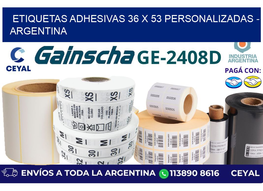 etiquetas adhesivas 36 x 53 personalizadas - Argentina
