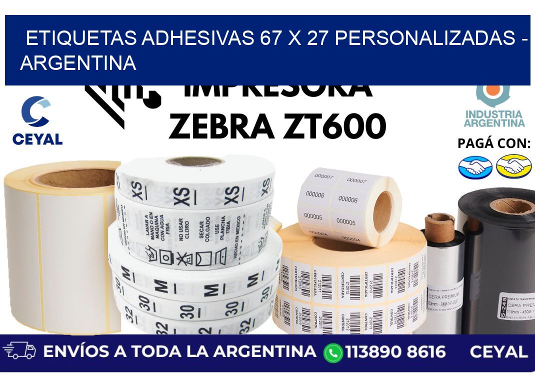 etiquetas adhesivas 67 x 27 personalizadas – Argentina