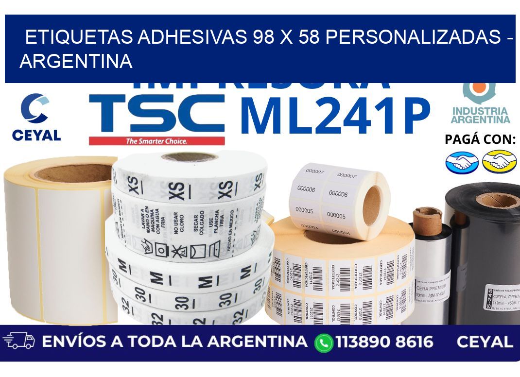 etiquetas adhesivas 98 x 58 personalizadas – Argentina