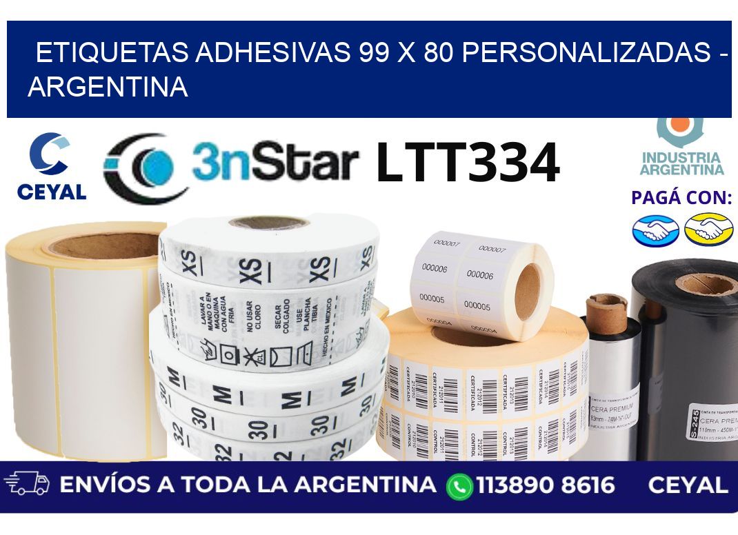 etiquetas adhesivas 99 x 80 personalizadas – Argentina