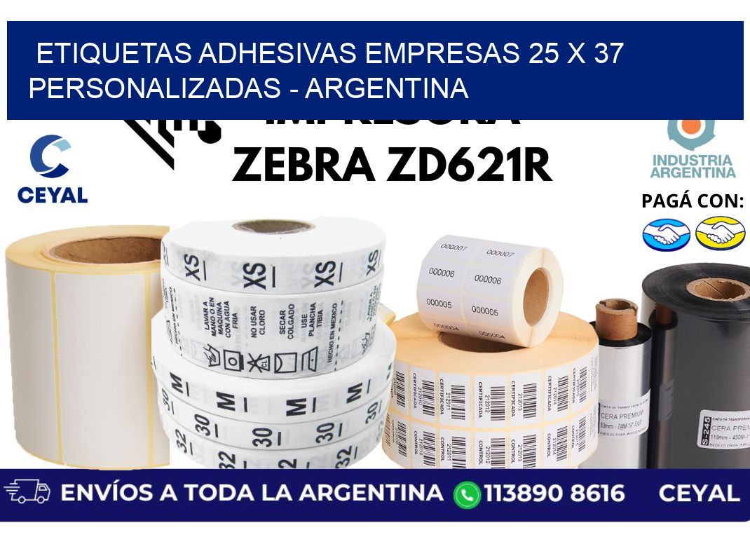 etiquetas adhesivas empresas 25 x 37 personalizadas – Argentina