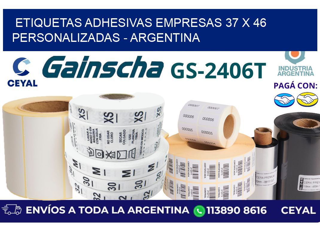 etiquetas adhesivas empresas 37 x 46 personalizadas - Argentina