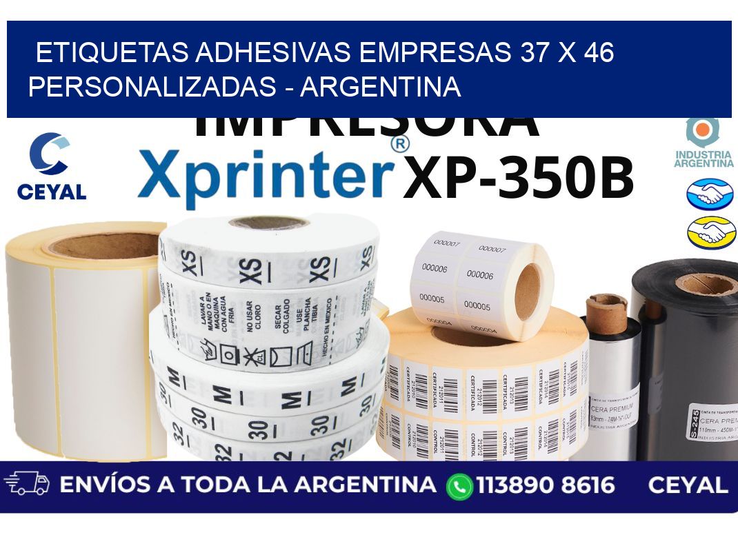 etiquetas adhesivas empresas 37 x 46 personalizadas – Argentina