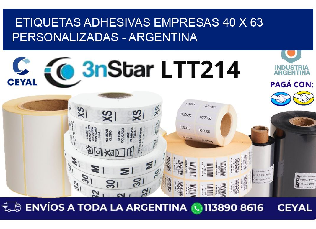 etiquetas adhesivas empresas 40 x 63 personalizadas – Argentina