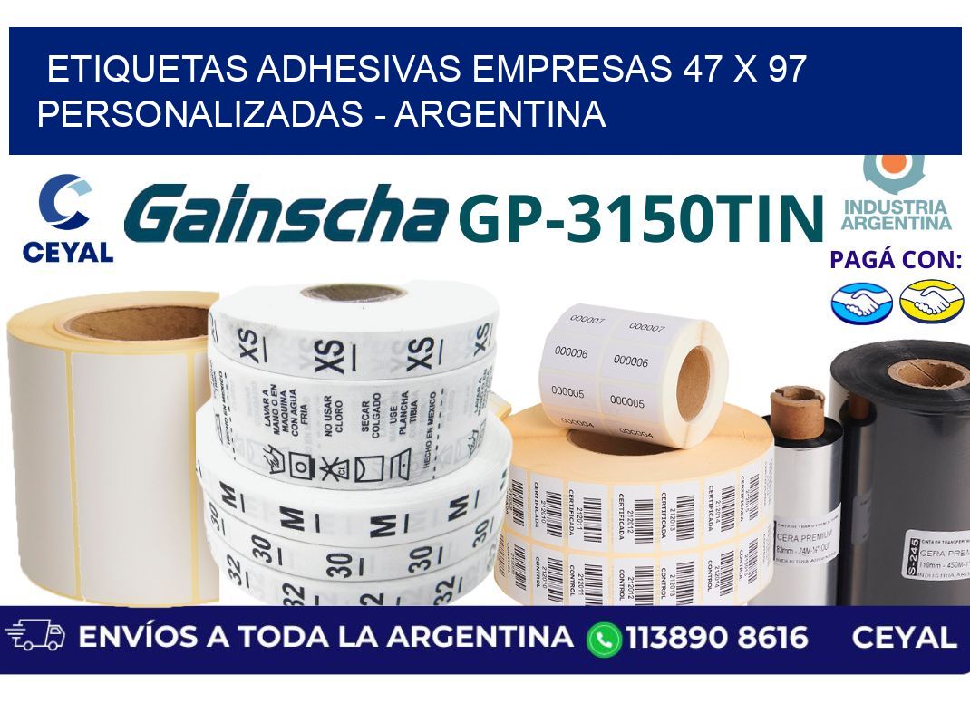 etiquetas adhesivas empresas 47 x 97 personalizadas - Argentina