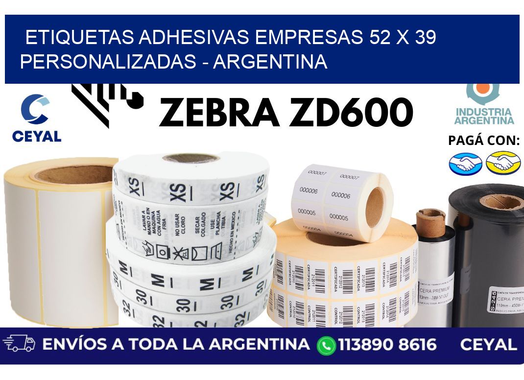 etiquetas adhesivas empresas 52 x 39 personalizadas – Argentina