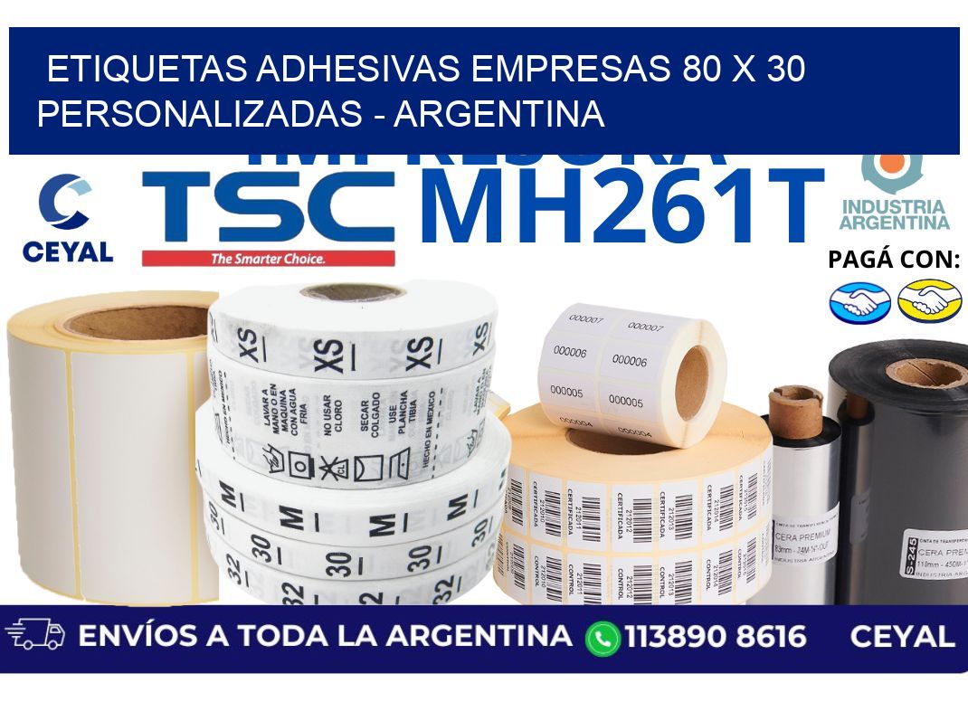 etiquetas adhesivas empresas 80 x 30 personalizadas - Argentina