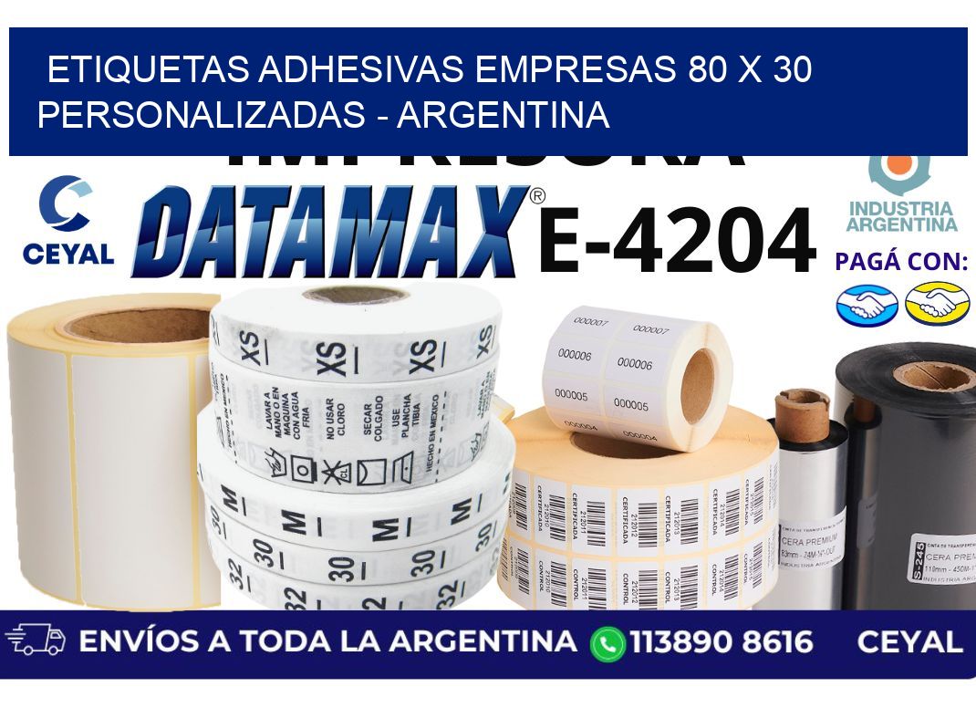 etiquetas adhesivas empresas 80 x 30 personalizadas – Argentina