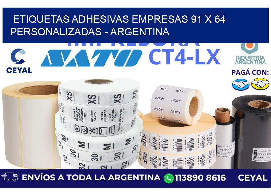etiquetas adhesivas empresas 91 x 64 personalizadas – Argentina
