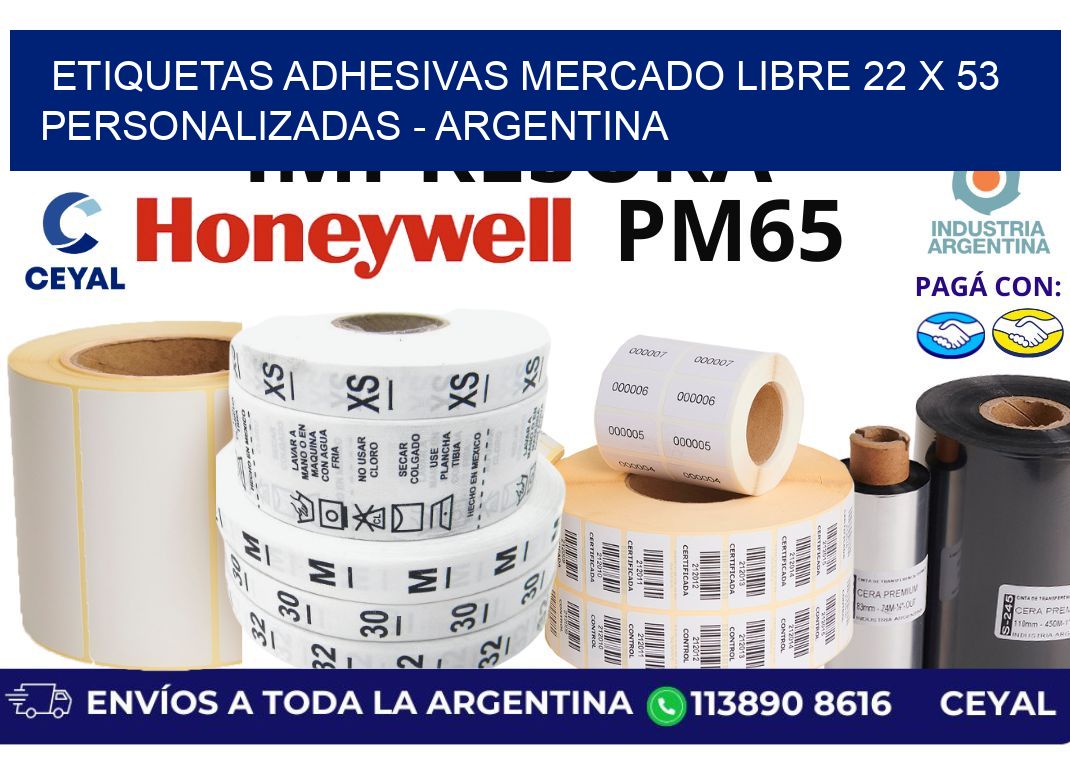 etiquetas adhesivas mercado libre 22 x 53 personalizadas - Argentina