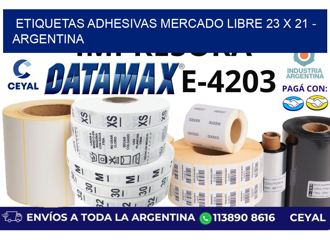 etiquetas adhesivas mercado libre 23 x 21 - Argentina