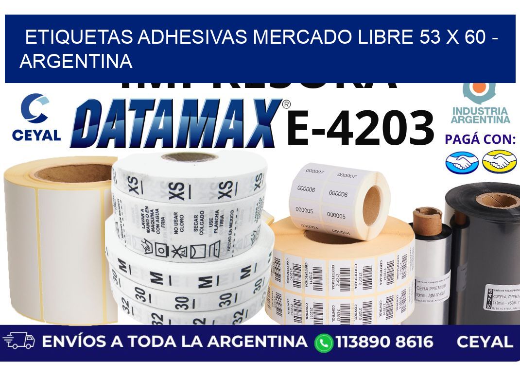 etiquetas adhesivas mercado libre 53 x 60 - Argentina