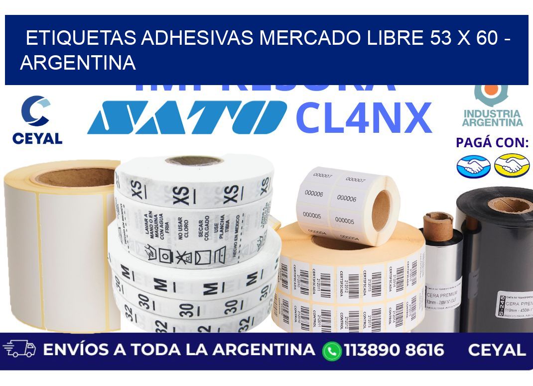 etiquetas adhesivas mercado libre 53 x 60 – Argentina