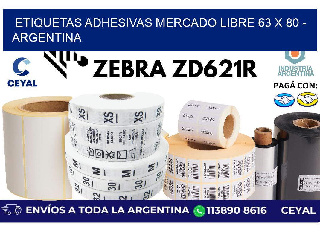 etiquetas adhesivas mercado libre 63 x 80 - Argentina