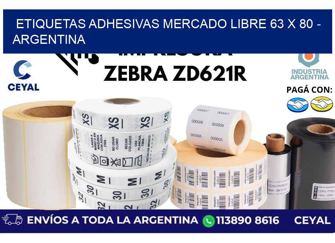 etiquetas adhesivas mercado libre 63 x 80 – Argentina