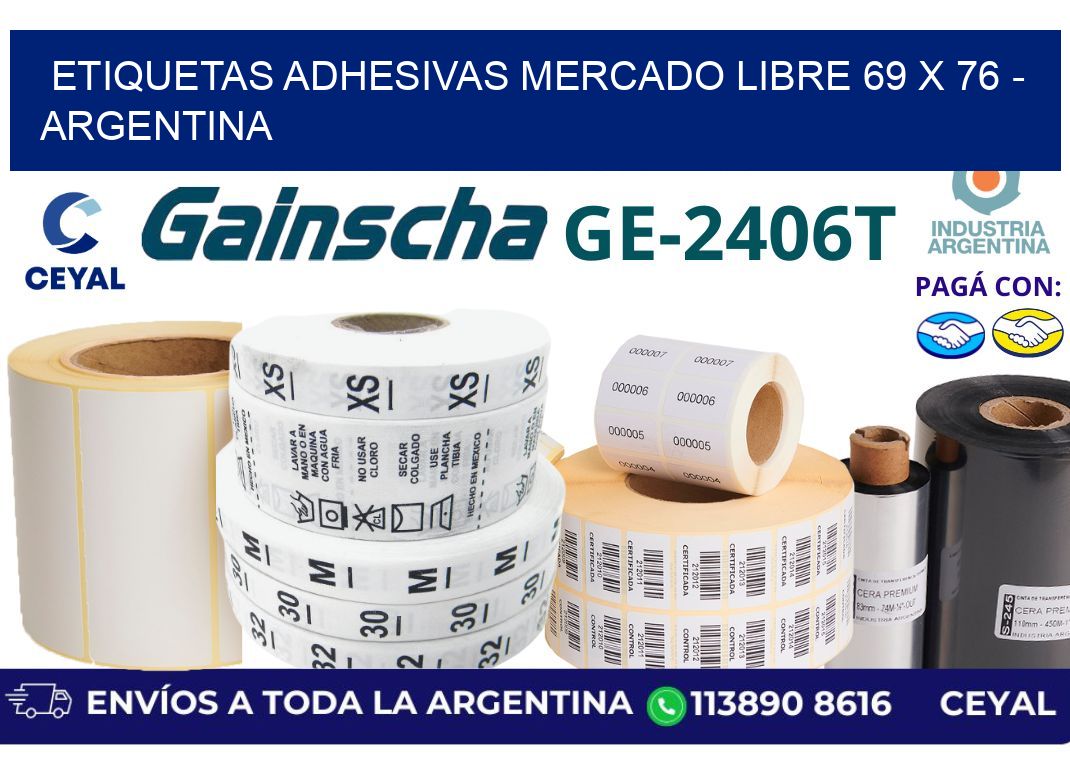 etiquetas adhesivas mercado libre 69 x 76 – Argentina