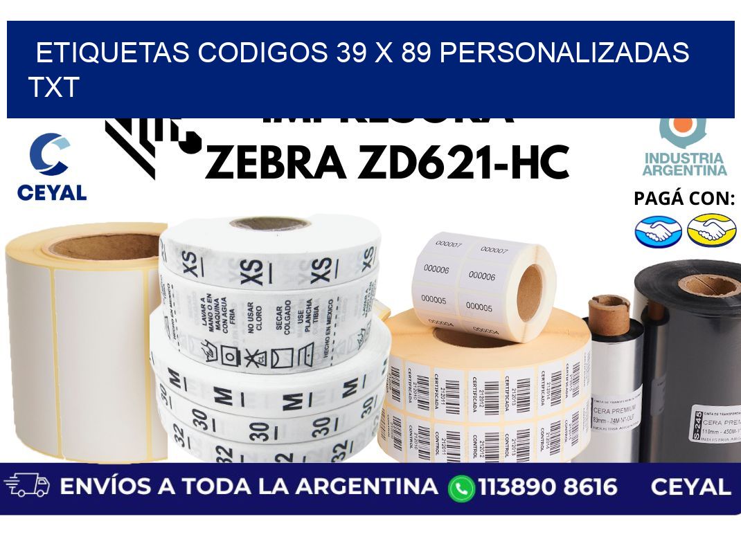 etiquetas codigos 39 x 89 personalizadas txt
