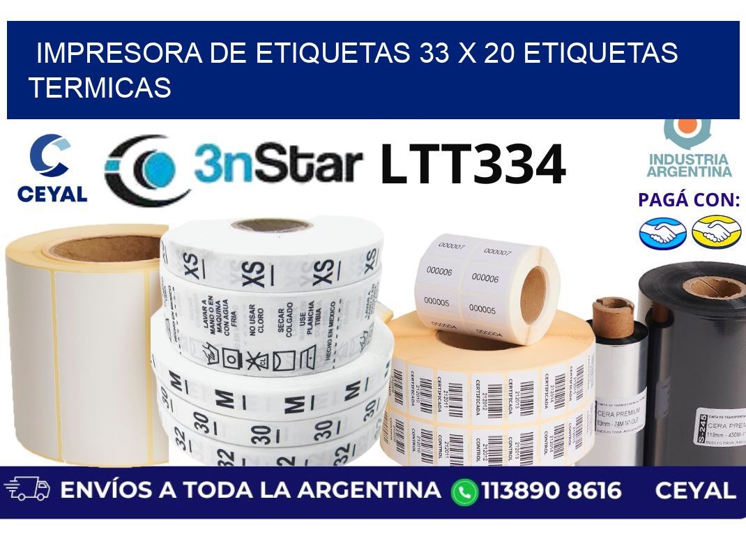 impresora de etiquetas 33 x 20 etiquetas termicas