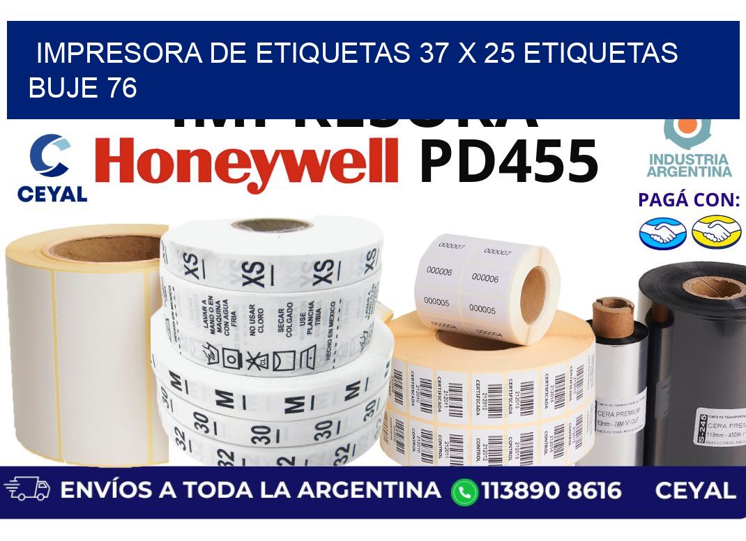 impresora de etiquetas 37 x 25 etiquetas buje 76