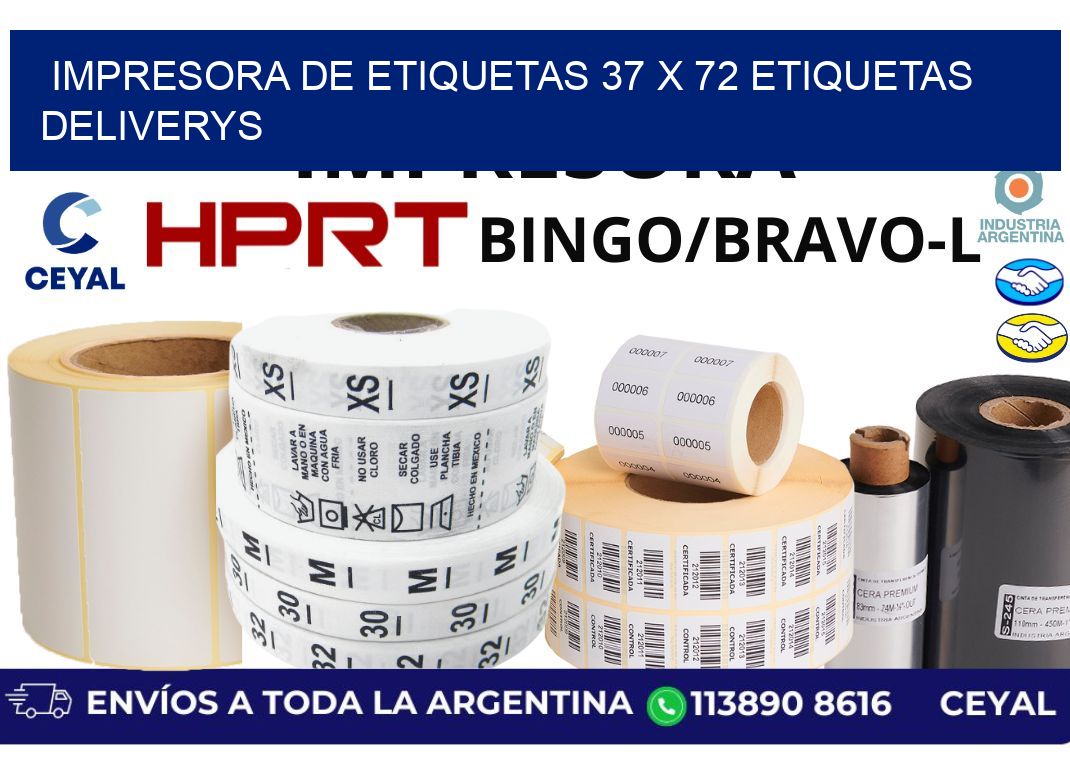 impresora de etiquetas 37 x 72 etiquetas deliverys