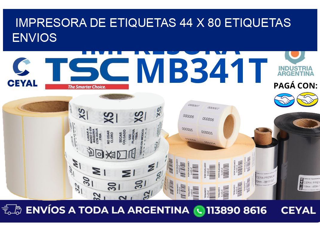 impresora de etiquetas 44 x 80 etiquetas envios
