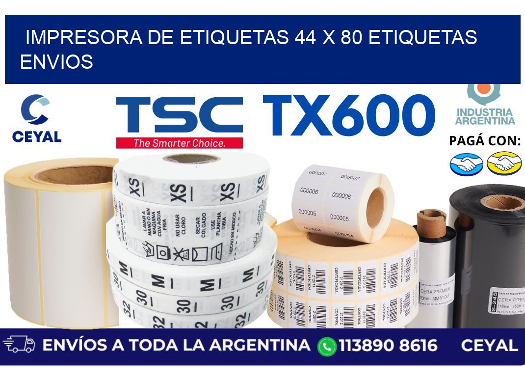 impresora de etiquetas 44 x 80 etiquetas envios