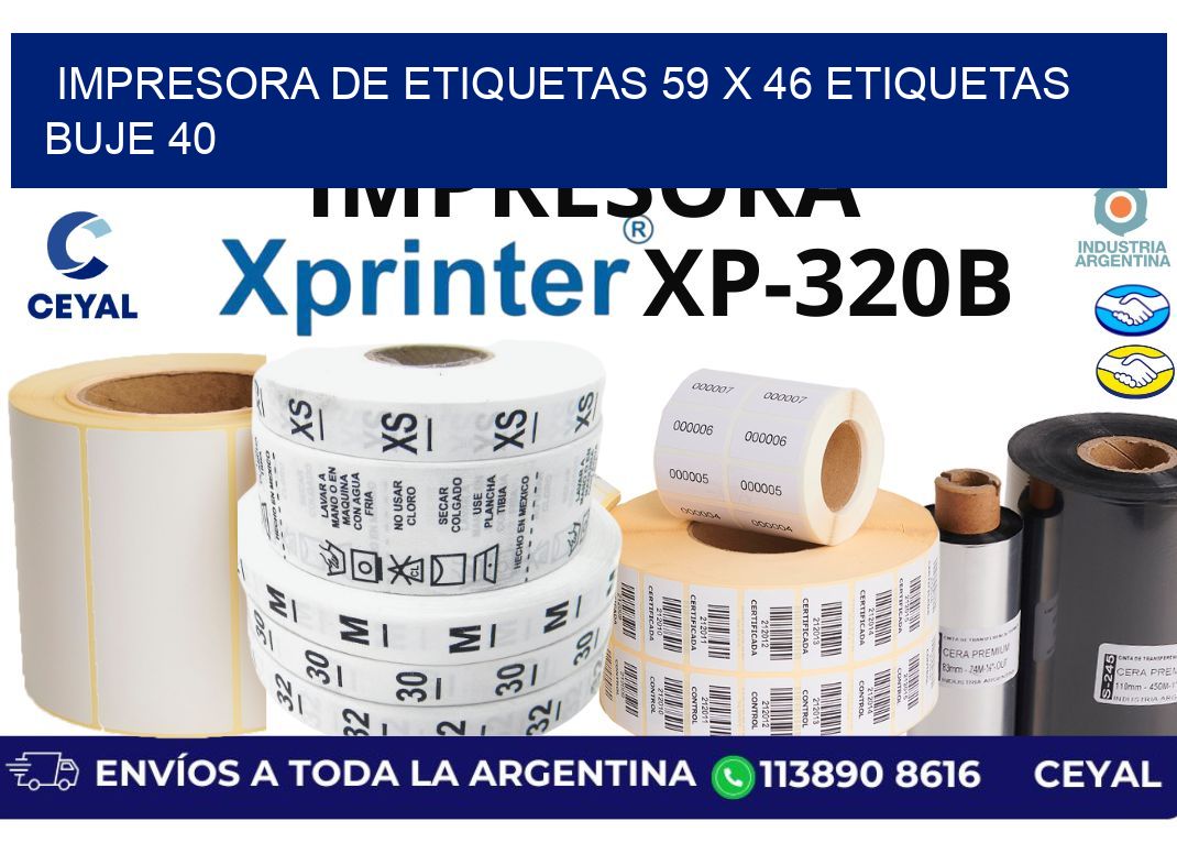 impresora de etiquetas 59 x 46 etiquetas buje 40