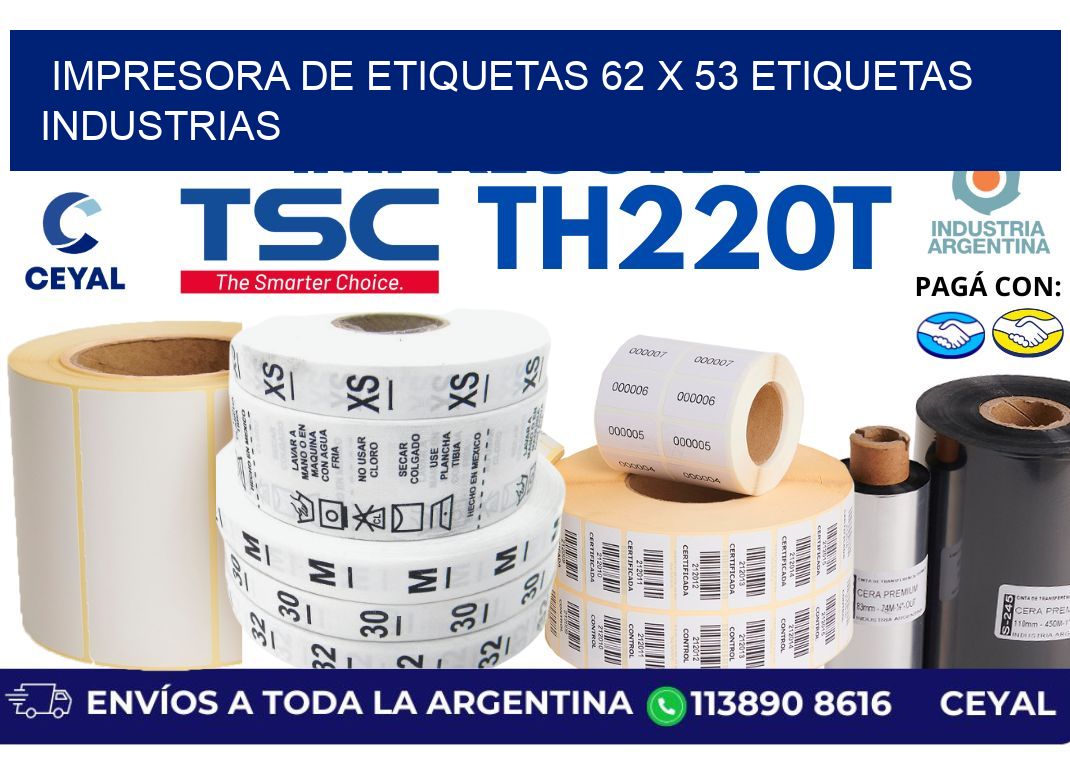 impresora de etiquetas 62 x 53 etiquetas industrias
