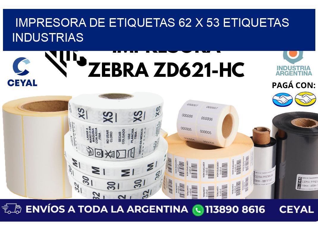 impresora de etiquetas 62 x 53 etiquetas industrias