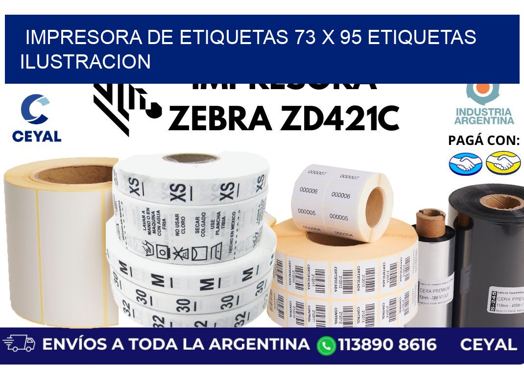 impresora de etiquetas 73 x 95 etiquetas ilustracion