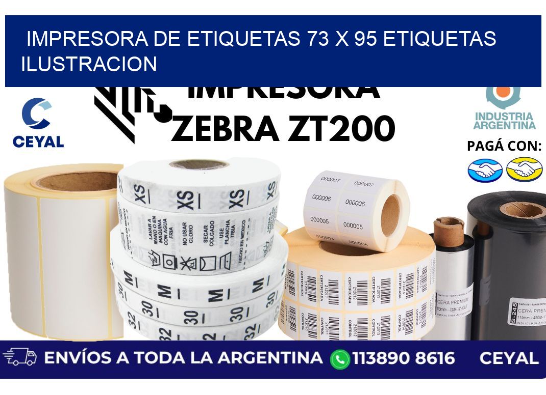 impresora de etiquetas 73 x 95 etiquetas ilustracion