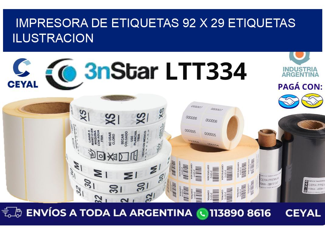 impresora de etiquetas 92 x 29 etiquetas ilustracion