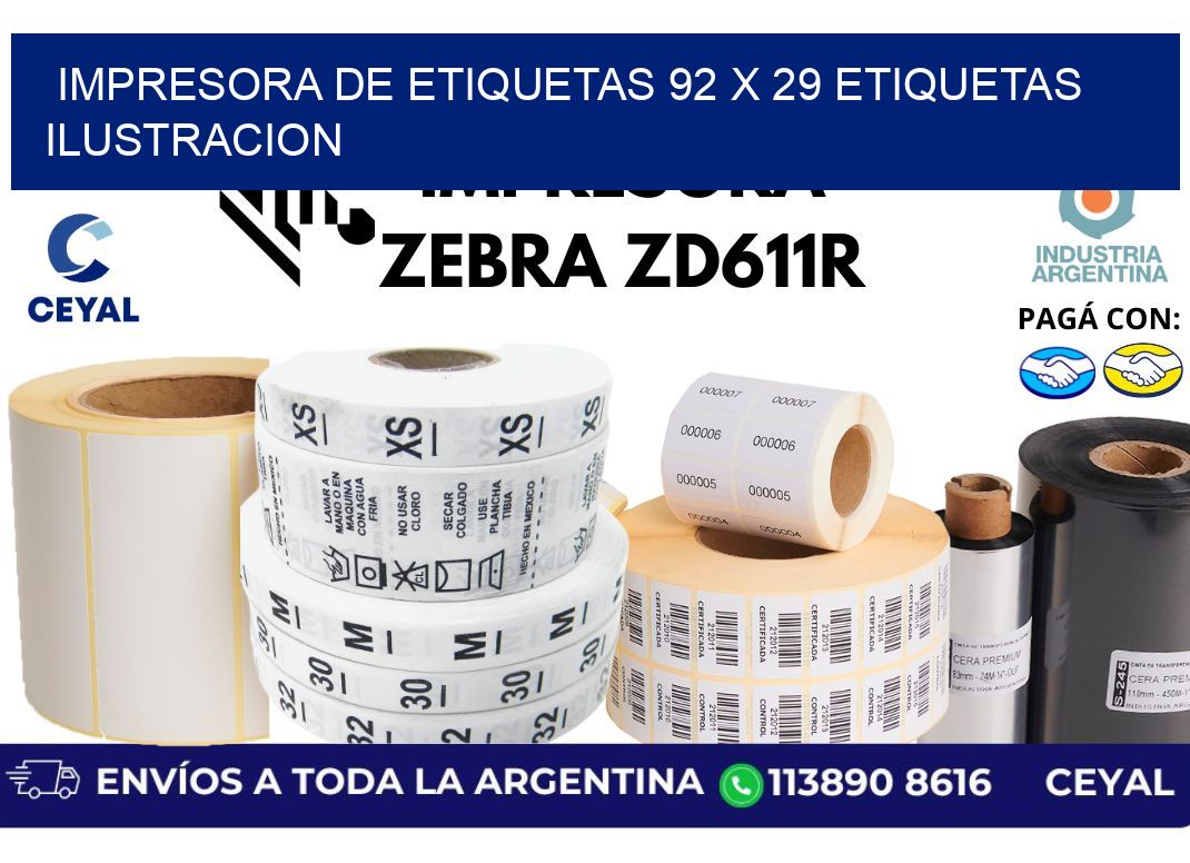 impresora de etiquetas 92 x 29 etiquetas ilustracion