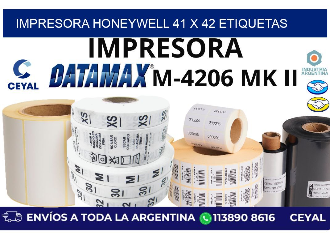 impresora honeywell 41 x 42 etiquetas