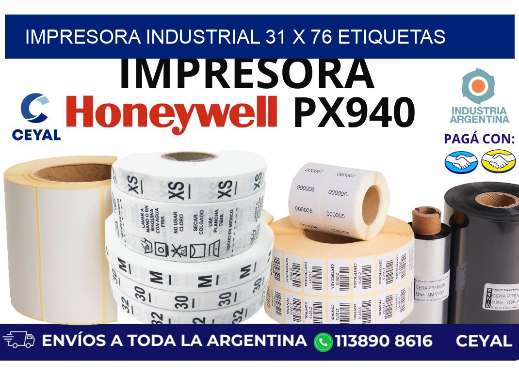 impresora industrial 31 x 76 etiquetas