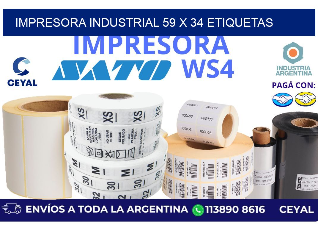 impresora industrial 59 x 34 etiquetas