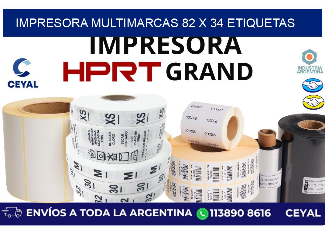 impresora multimarcas 82 x 34 etiquetas