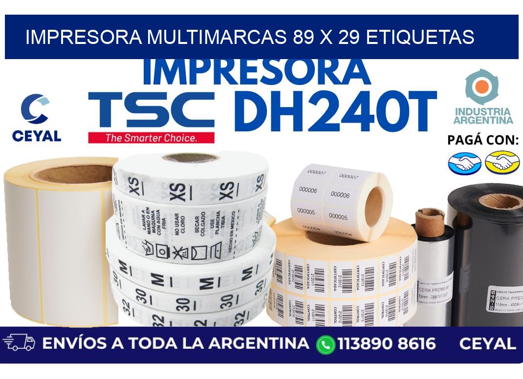 impresora multimarcas 89 x 29 etiquetas