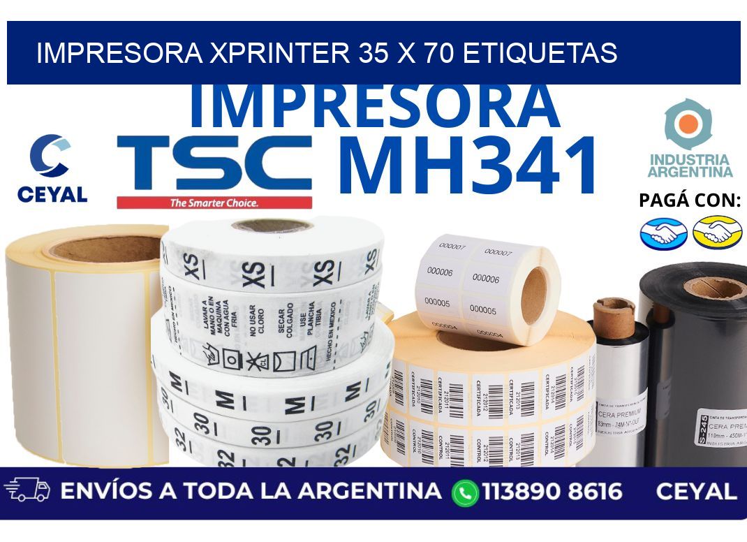 impresora xprinter 35 x 70 etiquetas