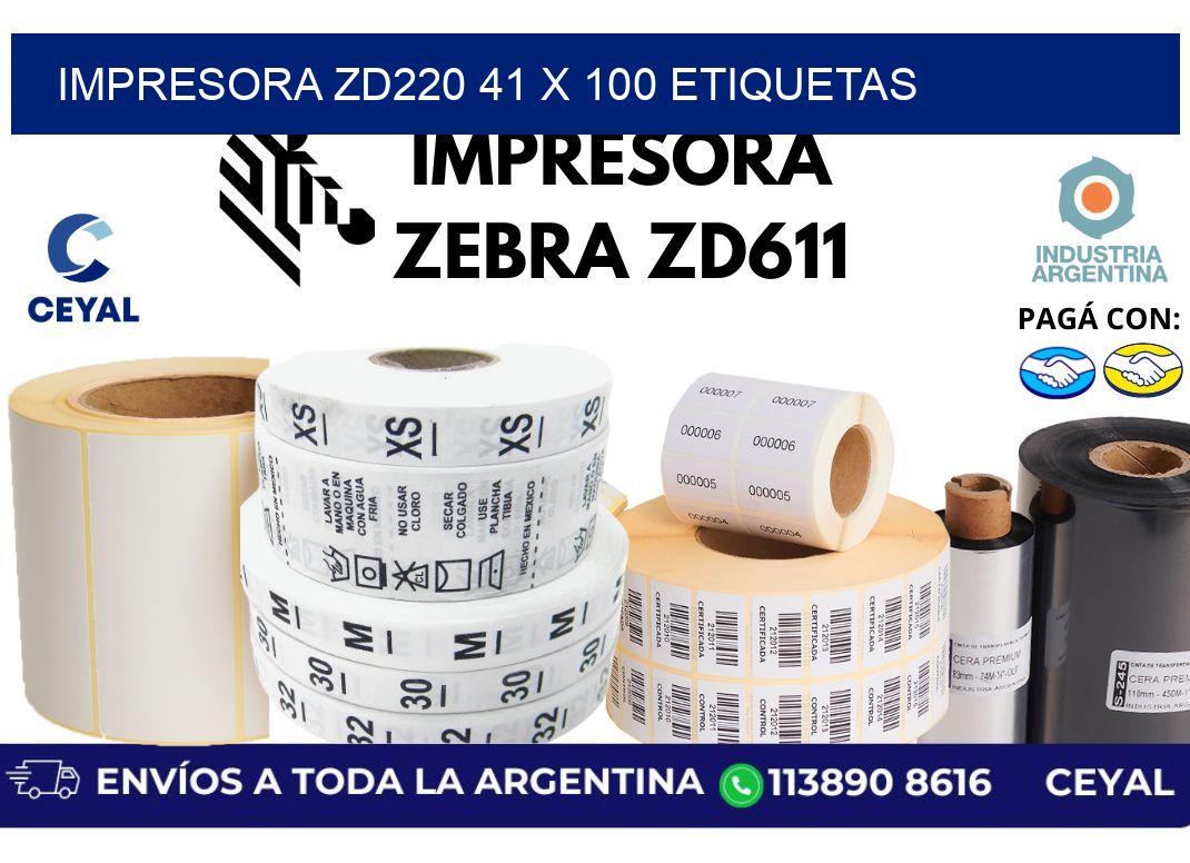 impresora zd220 41 x 100 etiquetas