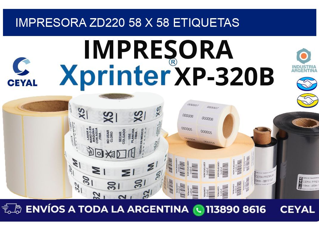 impresora zd220 58 x 58 etiquetas