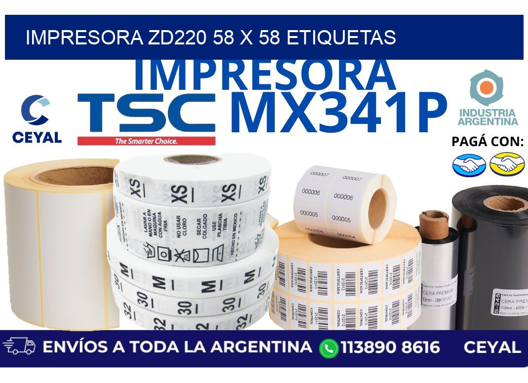 impresora zd220 58 x 58 etiquetas