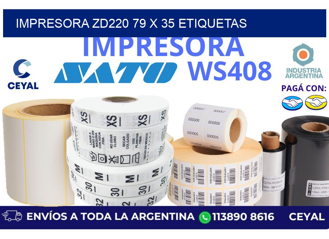 impresora zd220 79 x 35 etiquetas