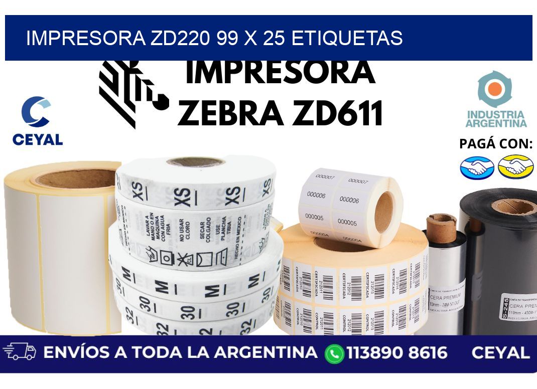 impresora zd220 99 x 25 etiquetas