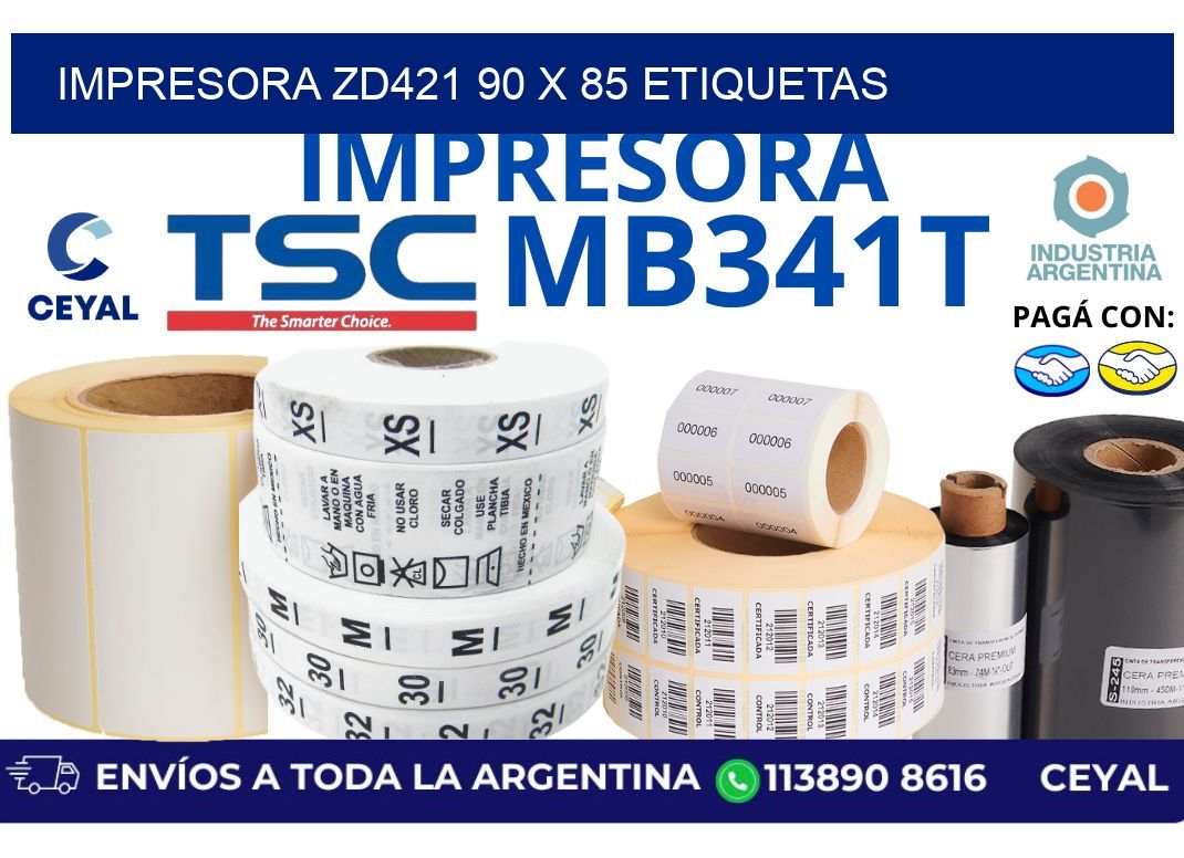 impresora zd421 90 x 85 etiquetas