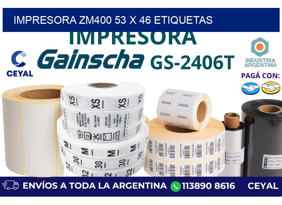 impresora zm400 53 x 46 etiquetas