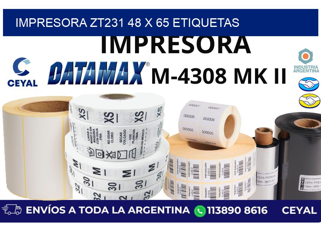 impresora zt231 48 x 65 etiquetas