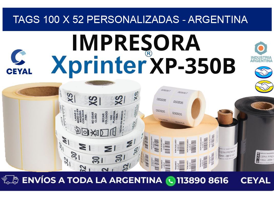 tags 100 x 52 personalizadas - Argentina