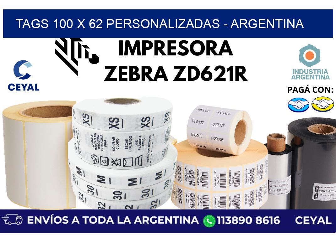 tags 100 x 62 personalizadas - Argentina