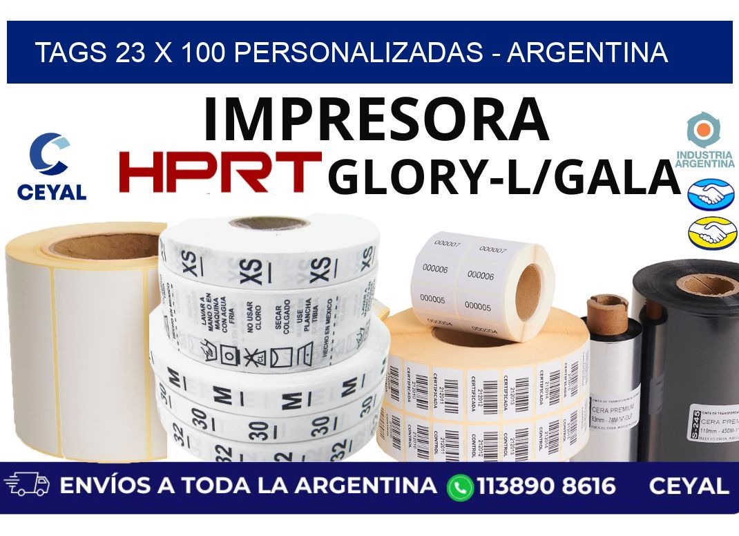 tags 23 x 100 personalizadas - Argentina